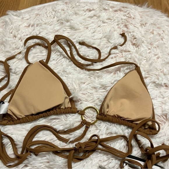 FORPLAY Saint Kitts Triangle Bikini Tie Set in Mocha Brown - Picture 5 of 13